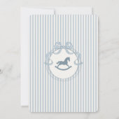 Blauw Coquette Boog Schommelpaard Verjaardag Kaart (Achterkant)