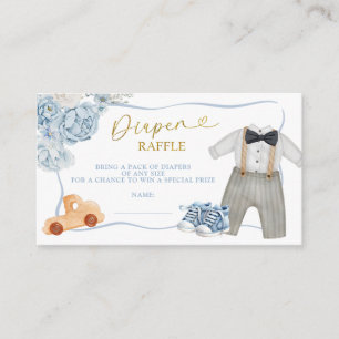 Blauw Coquette Jongens Baby Kleren Luiers Tombola Informatiekaartje