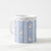 Blauw Coquette Kant Waterverf Konijn Pasen Mok (Voorkant links)