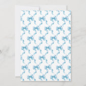 Blauw Coquette Lint Bruidsfeest Kaart (Achterkant)