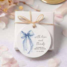 Blauw Coquette Strik Bruidsfeest Dank Je Bedankjes Labels