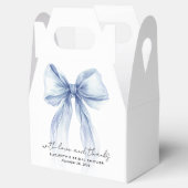 Blauw Coquette Strik Bruidsmeisje Uitnodiging Beda Bedankdoosjes (Geopend)