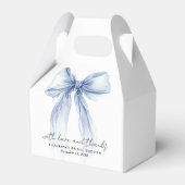 Blauw Coquette Strik Bruiloft Feest Bedankt Bedankdoosjes (Voorkant Zijde)
