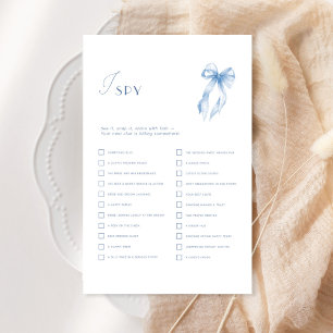 Blauw Coquette Strik I Spy Bruiloftsspel