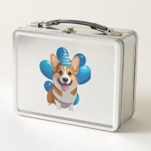 Blauw Corgi verjaardag Classic T-shirt (1)