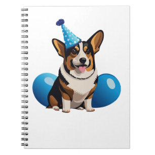 Blauw Corgi verjaardag Classic T-shirt Notitieboek