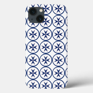 BLAUW CORSAIR STYLE octagon cross iPhone 13 Hoesje