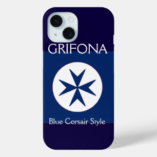 BLAUW CORSAIR STYLE octagon cross iPhone 15 Case