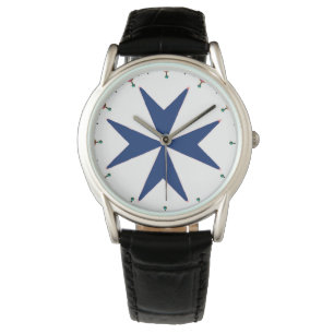 BLAUW CORSAIR STYLE octagon cross Horloge