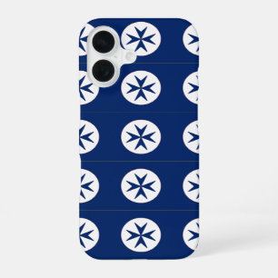 BLAUW CORSAIR STYLE octagon cross iPhone 16 Hoesje