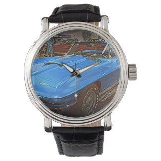 Blauw Corvette Horloge