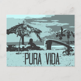 Blauw Costa Rica Pura Vida Surfer Briefkaart