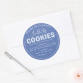 Blauw Cottage Cookie Ingredientenlijst Sticker (Envelop)