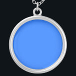Blauw (Crayola) (effen kleur) Zilver Vergulden Ketting<br><div class="desc">Blauw (Crayola) (effen kleur)</div>