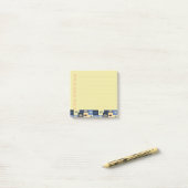 Blauw & Crème Abstract Patroon Post-it Notities Post-it® Notes (Op bureau)