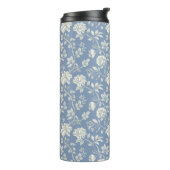 Blauw Crème Bloem Thermosbeker (Gedraaid links)