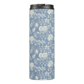 Blauw Crème Bloem Thermosbeker (Achterkant)