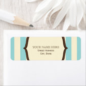 Blauw crème & bruin  Circus geïnspireerd label (Insitu)