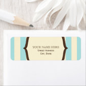 Blauw crème & bruin  Circus geïnspireerd label (Insitu)