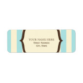 Blauw crème & bruin  Circus geïnspireerd label (Voorkant)