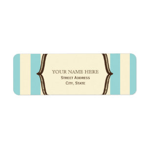 Blauw crème & bruin Circus geïnspireerd label