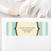 Blauw crème & bruin  Circus geïnspireerd label (Insitu)