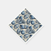 Blauw & crème  eierpatroon servet (Hoek)
