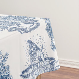 Blauw Crème Frans Toile Jack Russell Hond Liefhebb Tafelkleed