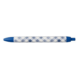 Blauw Crème Gekruist Strepen Zwarte Inkt Pen