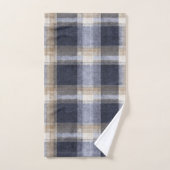 Blauw Crème Geruit Strepen Bad Handdoek (Handdoek)