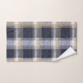 Blauw Crème Geruit Strepen Bad Handdoek (Handdoek)