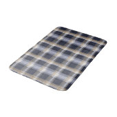 Blauw Crème Geruit Strepen Badmat (Gekanteld)