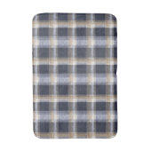 Blauw Crème Geruit Strepen Badmat (Voorkant Verticaal)