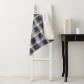 Blauw Crème Geruit Strepen Sherpa Deken (In situ)