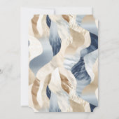 Blauw Crème Oceaan Zee Zand Strand Abstract Kaart (Achterkant)