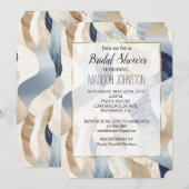 Blauw Crème Oceaan Zee Zand Strand Abstract Kaart (Voorkant / Achterkant)