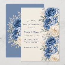 Blauw & Crème Roos Bloemstuk Bruiloftsceremonie