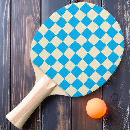 Blauw & Crème Schakerbord Tafeltennisbatje