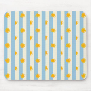 Blauw Crème Streep Goud Zonneburst Muismat