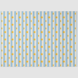 Blauw Crème Streep Goud Zonneburst Tissuepapier