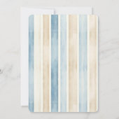 Blauw Crème Strepen Bruidsdouche Kaart (Achterkant)