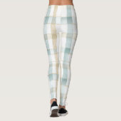 Blauw Crème Wit Geruit Leggings (Achterkant)