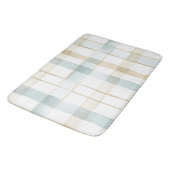 Blauw Crème Wit Plaid Bruids Shower Badmat (Gekanteld)