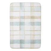 Blauw Crème Witte Geruite Bruiloftsborrel Badmat (Voorkant Verticaal)