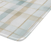 Blauw Crème Witte Geruite Bruiloftsborrel Snijplank (Hoek)