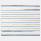 Blauw Crème Witte Strepen   Fleece Deken (Voorkant (Horizontaal))