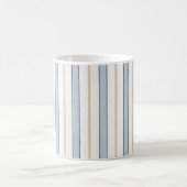 Blauw Crème Witte Strepen Koffiemok (Center)