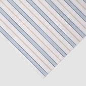 Blauw Crème Witte Strepen Vaderdag Tissuepapier (Detail)