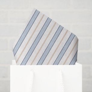 Blauw Crème Witte Strepen Vaderdag  Tissuepapier