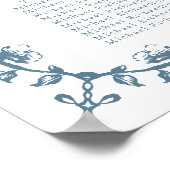 Blauw  Crest Bruiloft 20 Tafel Zitplaatsen Poster (Hoek)